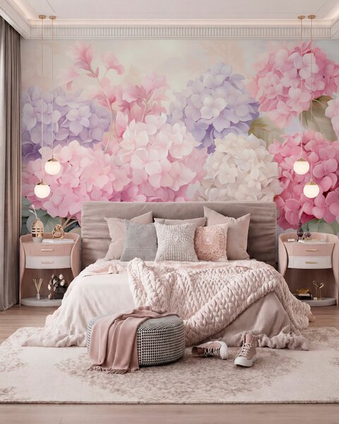 Tapet Flori de hortensie, Imagini de fundal unice, w05796 : Uwalls.ro