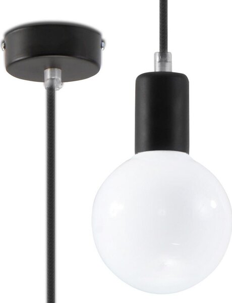 Lustră pe cablu EDISON 1xE27/60W/230V negru