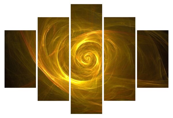 Tabloul cu spirala abstractă în galben (150x105 cm)