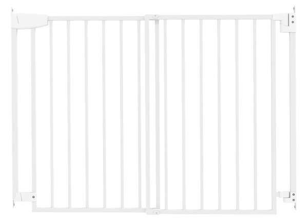 PawHut Poartă de Siguranță Extensibilă pentru Câini 72-108,5x76 cm, cu Închidere Automată, Deschidere cu O Mână, Albă | Aosom Romania