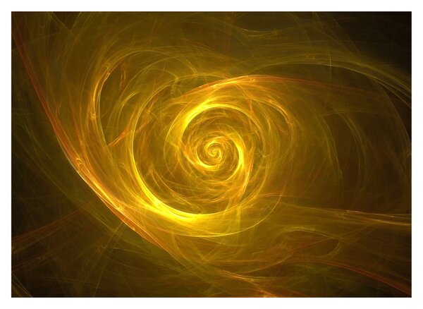 Tabloul cu spirala abstractă în galben (70x50 cm)