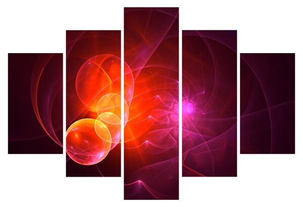Tabloul modern cu abstracțiune roz (150x105 cm)