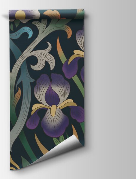 Fototapet Model floral colorat, cu păsări și flori, Fototapet păsări, Fototapet populare - Tapeko.ro