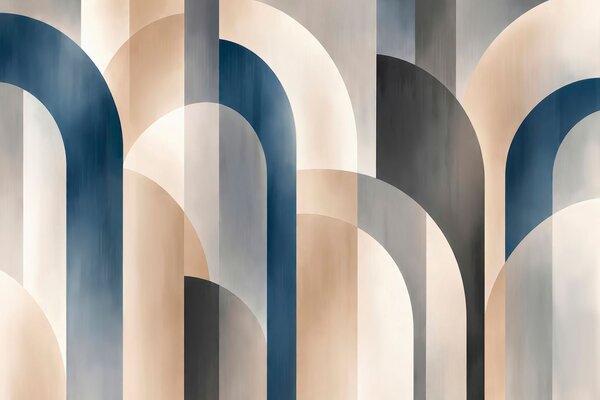 Fototapet Forme abstracte în nuanțe discrete, Fototapet abstracte, Fototapet populare - Tapeko.ro