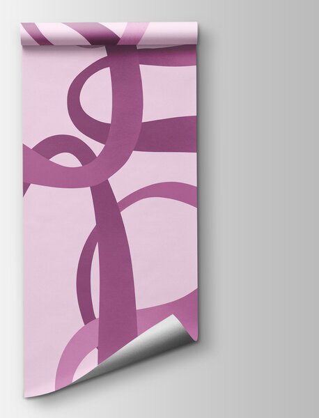 Fototapet Linii ondulate roz și violet, Fototapet abstracte, Fototapet populare - Tapeko.ro