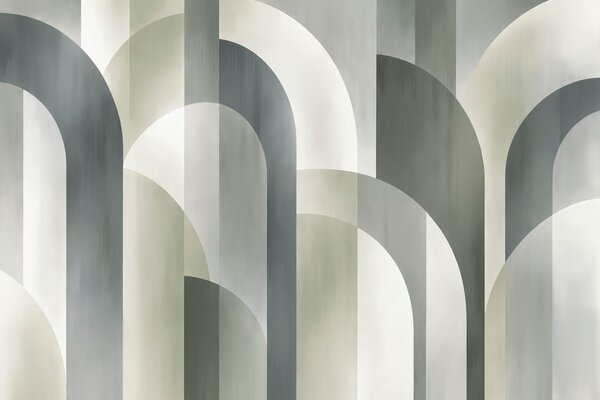 Fototapet Model art deco în nuanțe de gri și alb, Fototapet abstracte, Fototapet populare - Tapeko.ro
