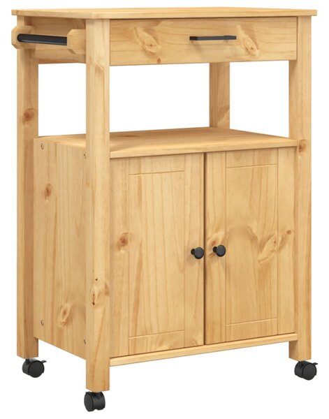 Cărucior de bucătărie „MONZA”, 60x40x90 cm, lemn masiv de pin