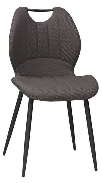 Scaun Bucătărie Topra Maro, tapițat cu piele sintetică, picioare metalice negre, 87×47×41 cm