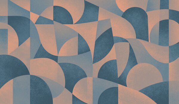 Fototapet Model geometric albastru și roz, Fototapet abstracte, Fototapet populare - Tapeko.ro