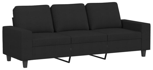 Canapea cu 3 locuri, negru, 180 cm, material textil