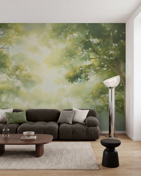 Tapet Pictură abstractă reprezentând ramuri de copac, Fototapet Natură, w05588 : Uwalls.ro