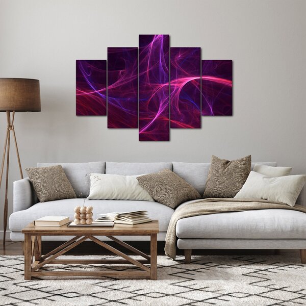 Tabloul abstract cu linii curbe (150x105 cm)