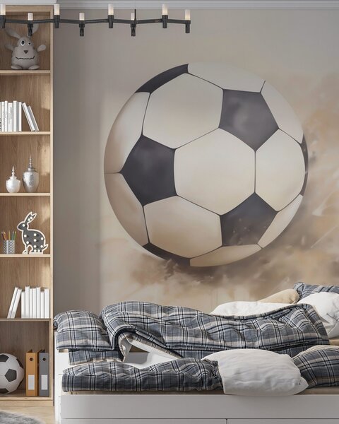 Tapet Pictură reprezentând o minge de fotbal, Fototapet pentru camera unui adolescent, Fototapet Fotbal, w05640 : Uwalls.ro