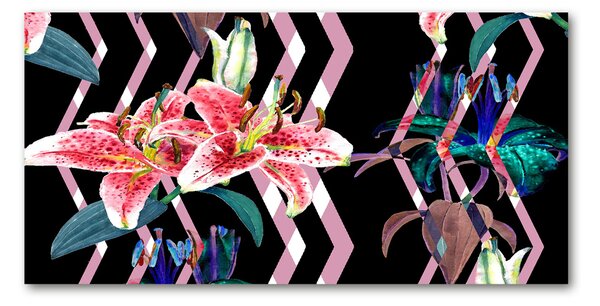 Tablou Printat Pe Sticlă crin tropical