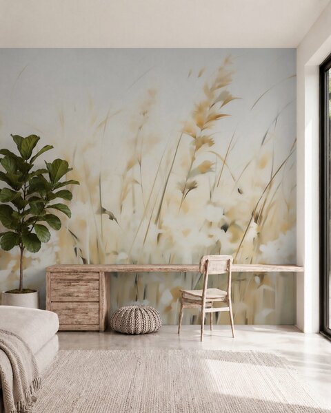 Tapet Imitare picturală a ierburilor, Fototapet Natură, w05669 : Uwalls.ro