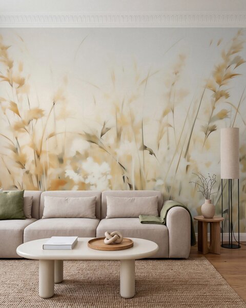 Tapet Imitare picturală a ierburilor, Fototapet Natură, w05669 : Uwalls.ro