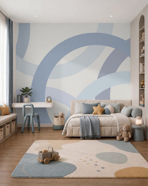 Tapet Abstracție cu cercuri, Fototapet Geometrie, w05709v1 : Uwalls.ro