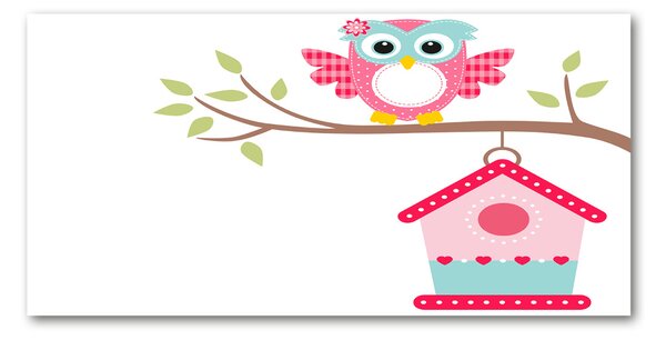 Tablou sticlă Owl pe o ramură