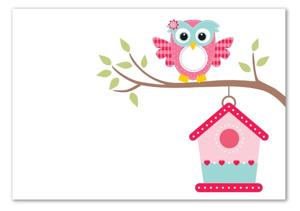 Tablou sticlă Owl pe o ramură