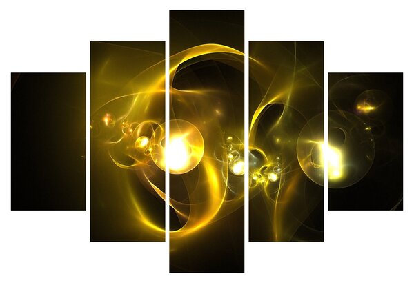 Tabloul abstract cu bile galbene (150x105 cm)