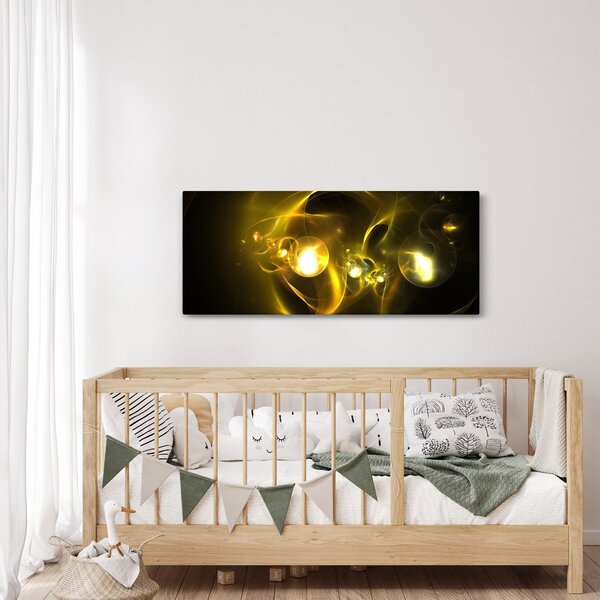 Tabloul abstract cu bile galbene (120x50 cm)