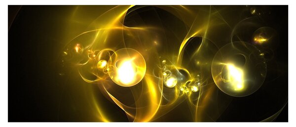 Tabloul abstract cu bile galbene (120x50 cm)