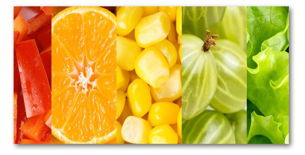 Tablou sticlă Fructe si legume