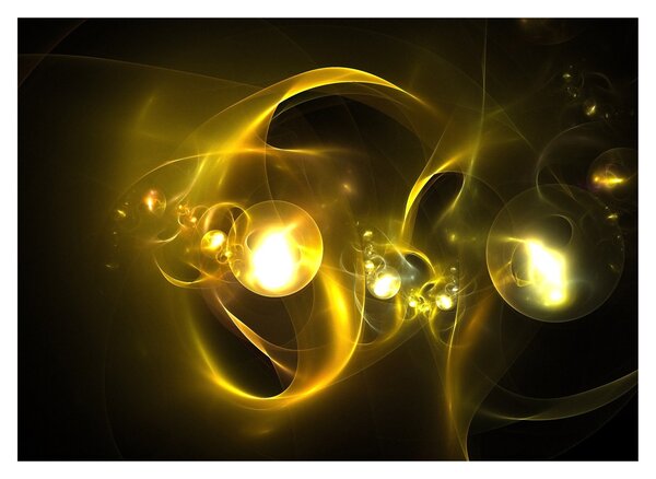 Tabloul abstract cu bile galbene (70x50 cm)