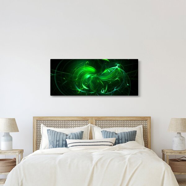 Tablou - abstracție verde (120x50 cm)
