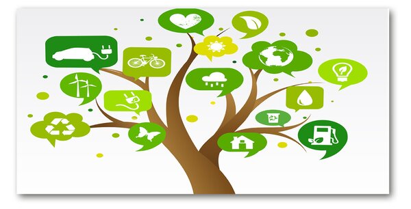 Tablou pe pe sticlă copac ecologic