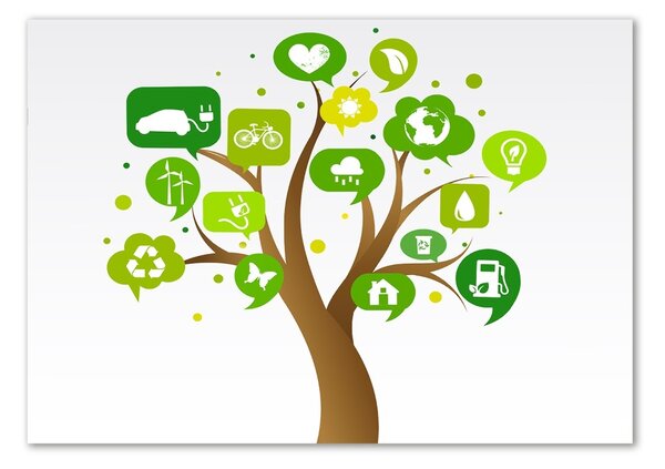 Tablou pe pe sticlă copac ecologic