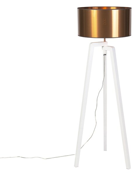 Lampă de podea de design alb cu umbră de cupru 50 cm - Puros