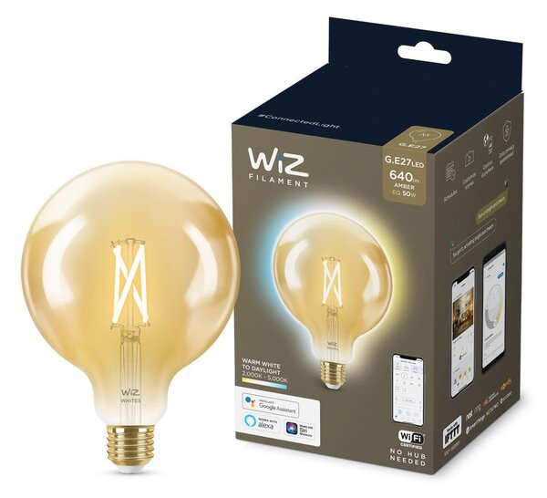 Bec LED dimabil VINTAGE G125 E27/6,7W/230V 2000-5000K CRI 90 Wi-Fi WiZ