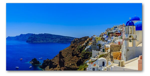 Tablou pe pe sticlă Santorini Grecia