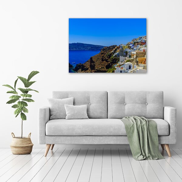 Tablou pe pe sticlă Santorini Grecia
