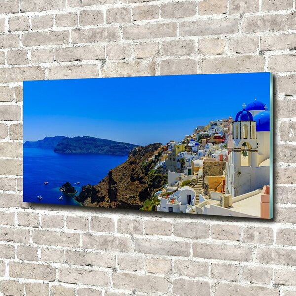 Tablou pe pe sticlă Santorini Grecia