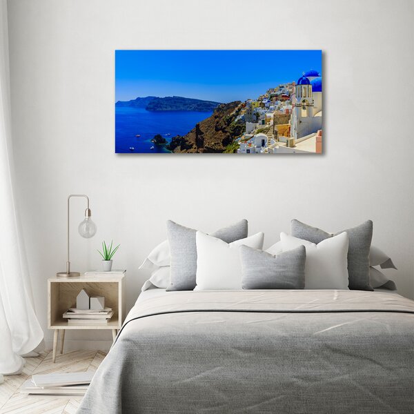 Tablou pe pe sticlă Santorini Grecia