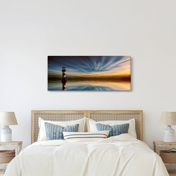 Tablou cu farul în mare (120x50 cm)
