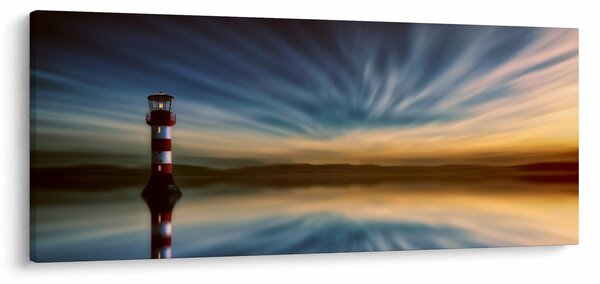 Tablou cu farul în mare (120x50 cm)