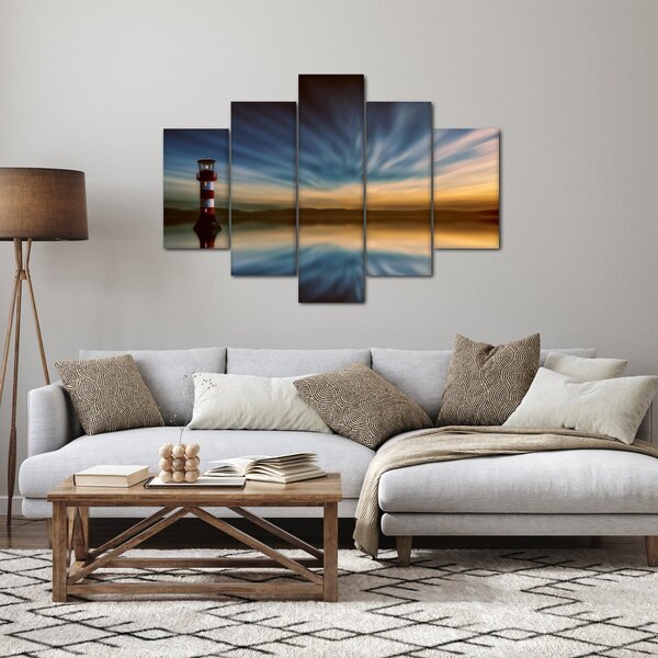 Tablou cu farul în mare (150x105 cm)