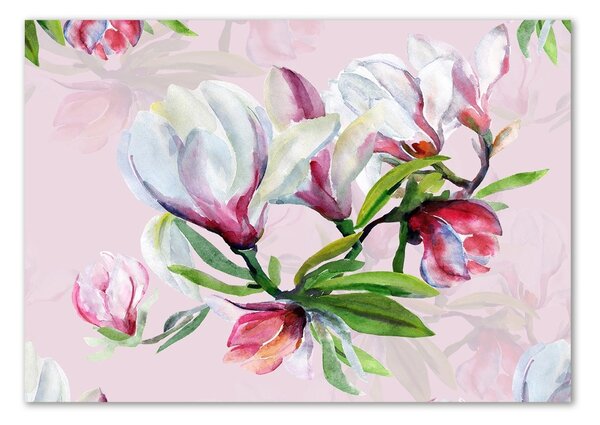 Tablou Printat Pe Sticlă flori magnolia