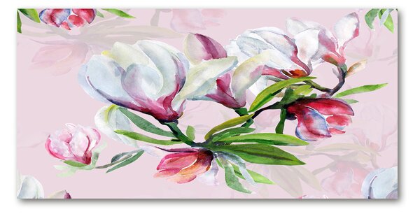 Tablou Printat Pe Sticlă flori magnolia