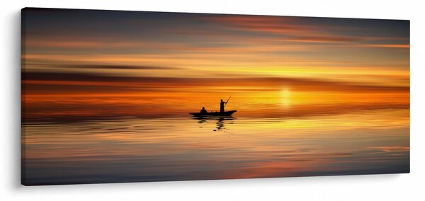 Tablou - cu barca (120x50 cm)