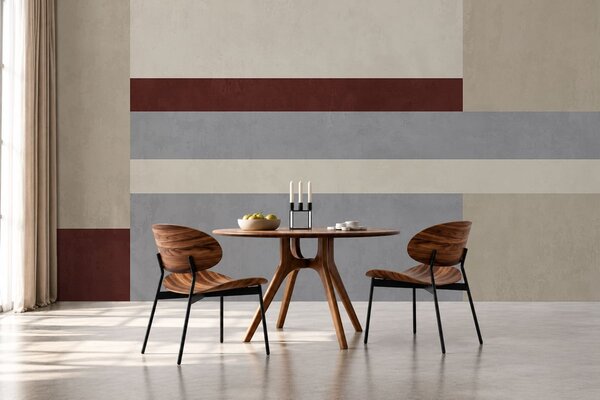 Tapet Geometrie abstractă cu blocuri de culoare burgund, gri și bej, Fototapet 3D, Fotomurale 3D Forme geometrice, w05890v2 : Uwalls.ro