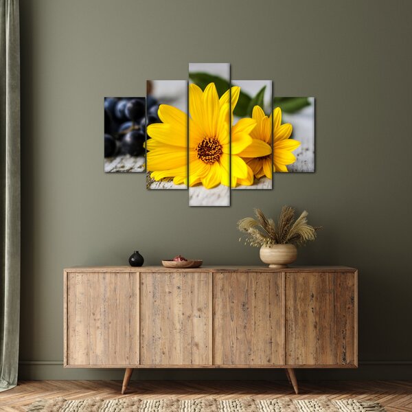 Tablou cu flori galbene (150x105 cm)
