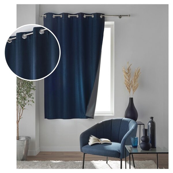 Draperie albastru-închis blackout 140x180 cm Crepuscule – douceur d'intérieur