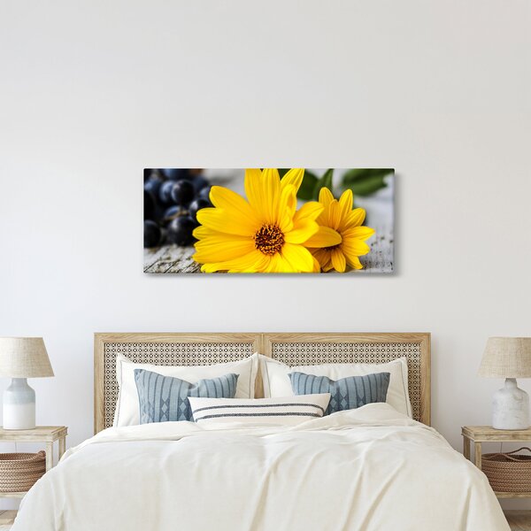 Tablou cu flori galbene (120x50 cm)