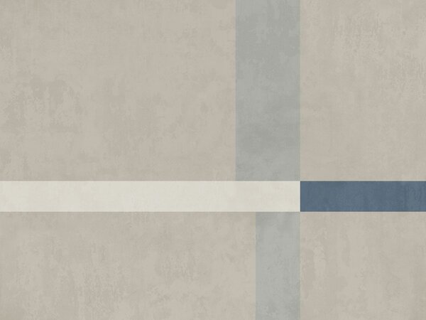 Tapet Rectangule abstracte în nuanțe de bej și gri, cu un accent albastru, Fototapet Geometrie, w05891v2 : Uwalls.ro