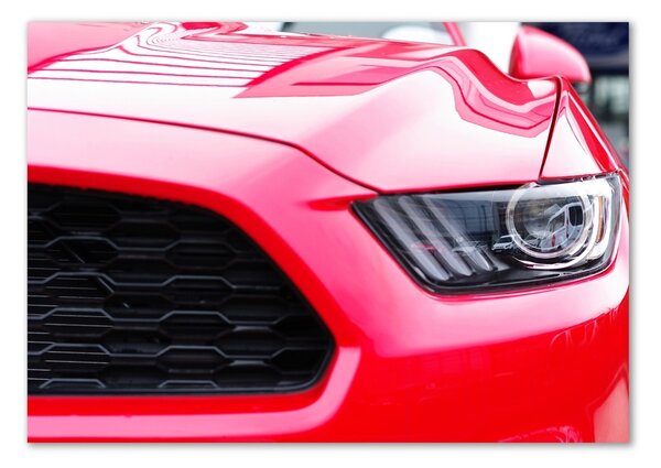Tablou pe pe sticlă mustang roșu