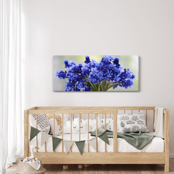 Tablou buchet cu flori albastre (120x50 cm)
